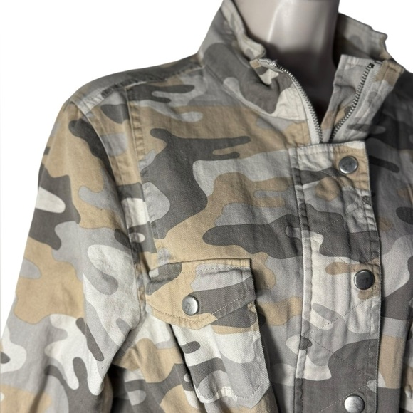 BKE BUCKLE WOMEN'S 100% COTTON DRAWSTRINGS CAMO FIELD JACKET COAT MILITARY TOP~L - Picture 4 of 14